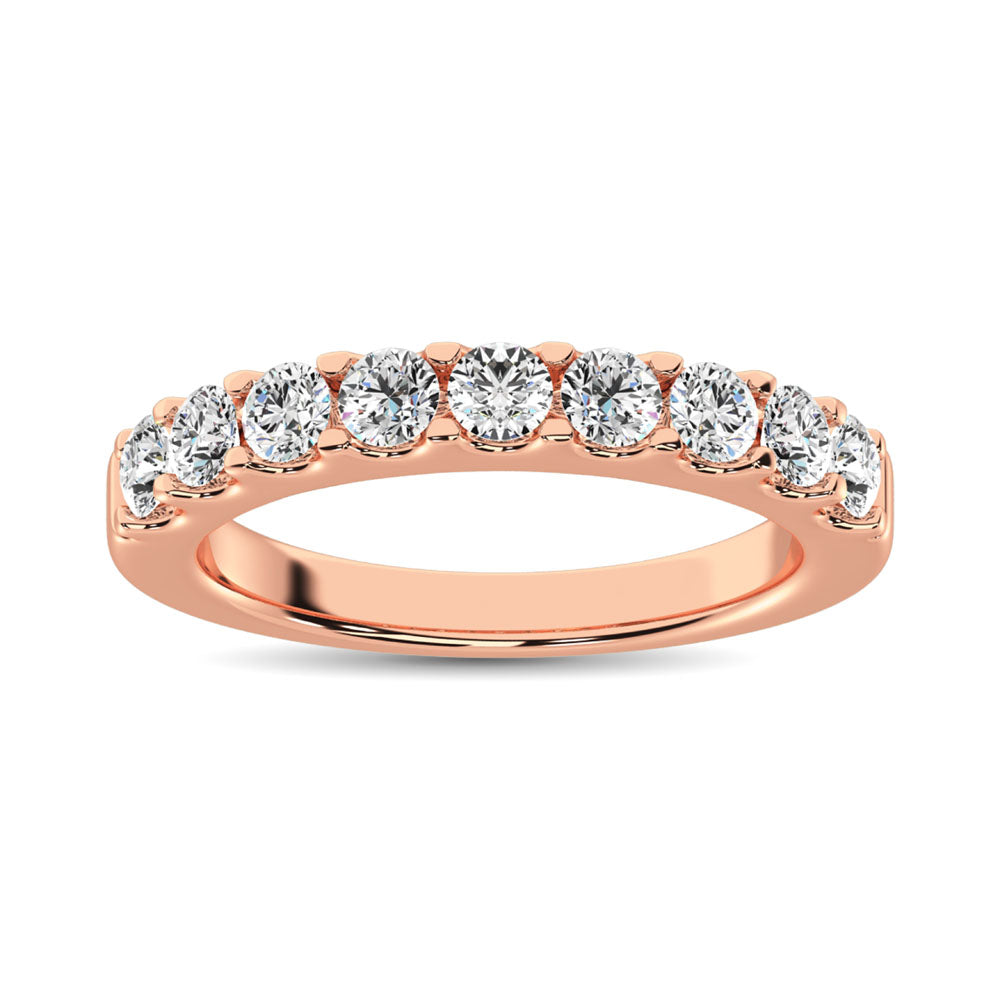 14K Rose Gold Diamond 3/4 ct. tw. 9 Stone Anniversary Band | Picasso Gold & Diamond