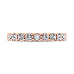 14K Rose Gold Diamond 3/4 ct. tw. 9 Stone Anniversary Band, top view of the diamonds