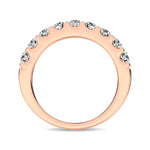 14K Rose Gold Diamond 3/4 ct. tw. 9 Stone Anniversary Band, close-up of the diamond setting