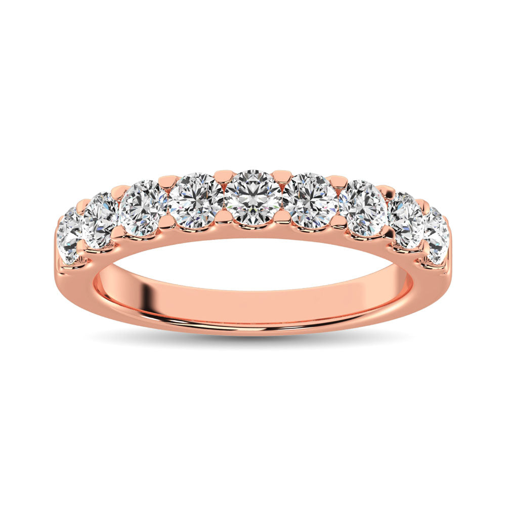 14K Rose Gold Diamond 1 ct. tw. 9 Stone Anniversary Band | Picasso Gold & Diamond