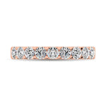 14K Rose Gold Diamond 1 ct. tw. 9 Stone Anniversary Band, top view of the diamonds