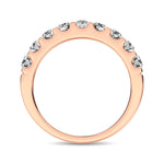 14K Rose Gold Diamond 1 ct. tw. 9 Stone Anniversary Band, close-up of the diamond setting