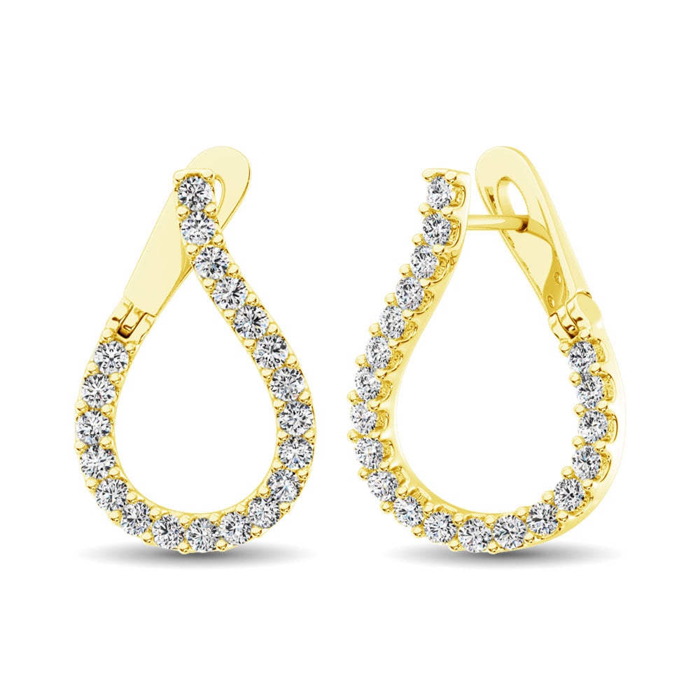 14K Yellow Gold Diamond 4 Ct.Tw. Hoop Earrings  Picasso Gold & Diamond Jewelry