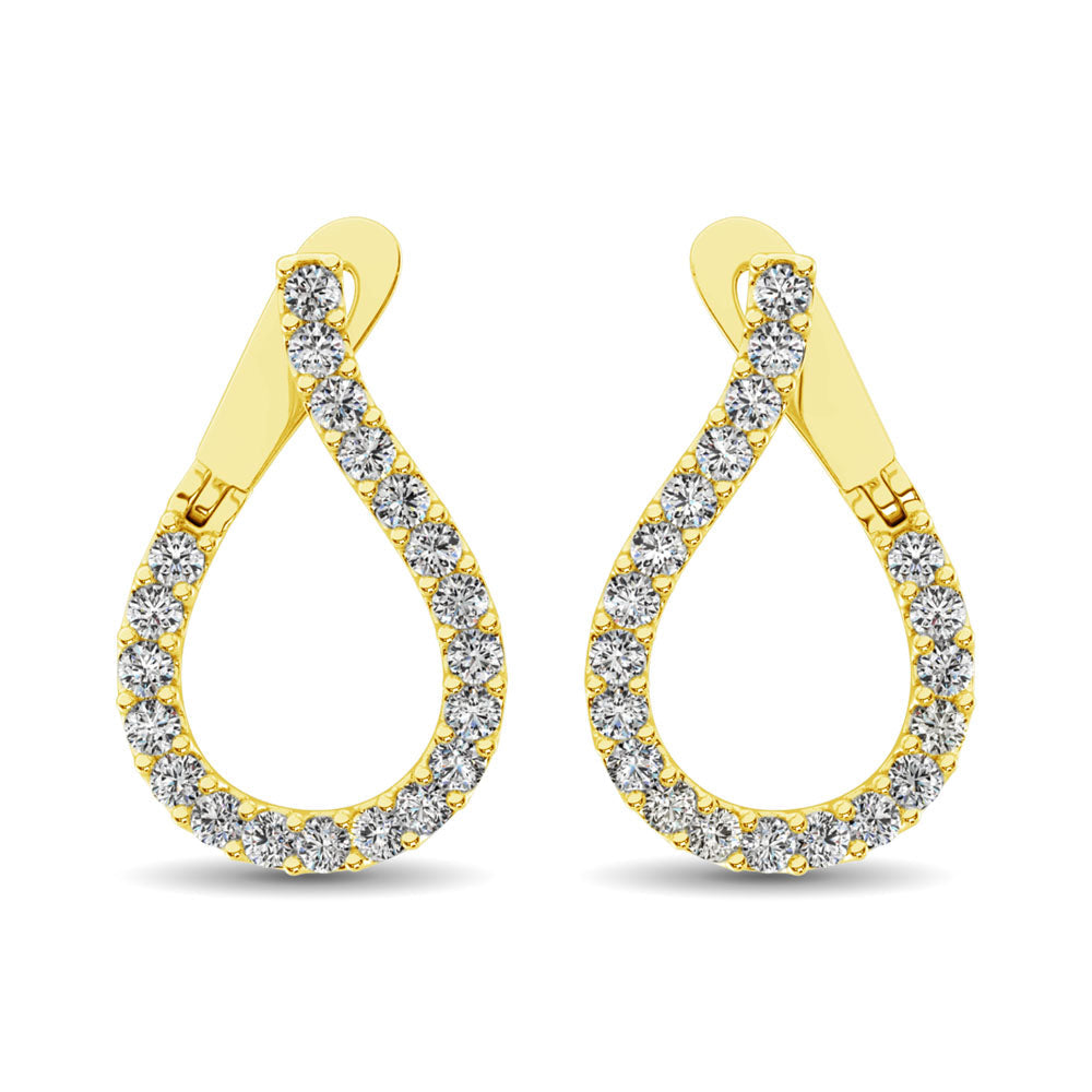 14K Yellow Gold Diamond 4 Ct.Tw. Hoop Earrings  Picasso Gold & Diamond Jewelry