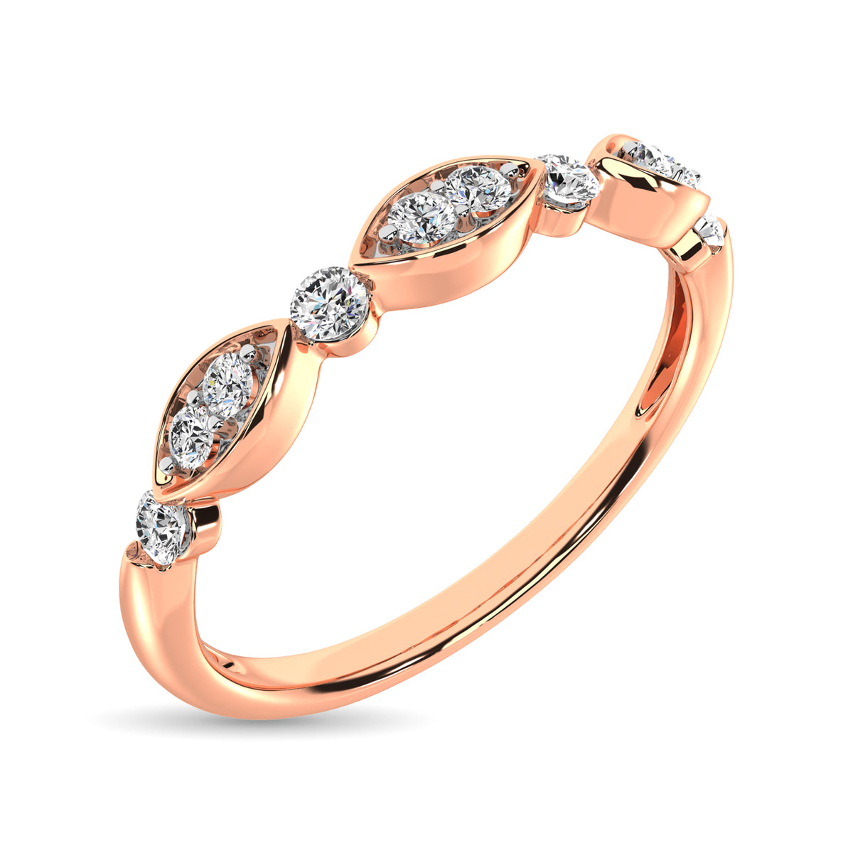 Diamond 1/5 ct. tw. Stack Band in 10K Rose Gold | Picasso Gold & Diamond