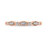 Diamond 1/5 ct. tw. Stack Band in 10K Rose Gold, top view of the diamonds