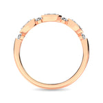 Diamond 1/5 ct. tw. Stack Band in 10K Rose Gold, close-up of the diamond setting