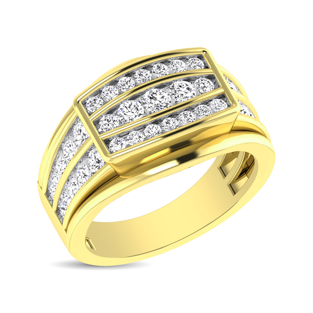 10K Yellow Gold 1 1/2 Ct.Tw. Diamond Mens Fashion Ring