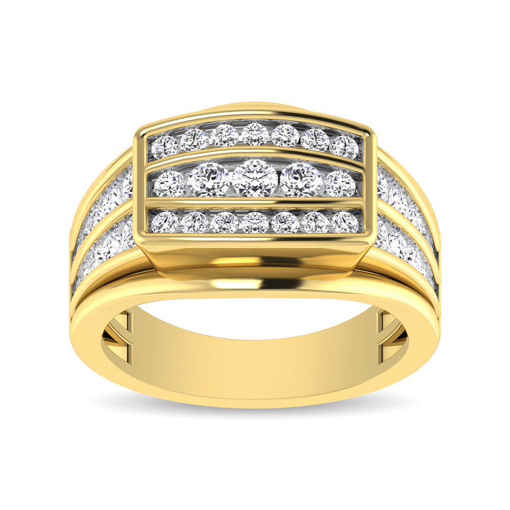 10K Yellow Gold 1 1/2 Ct.Tw. Diamond Mens Fashion Ring