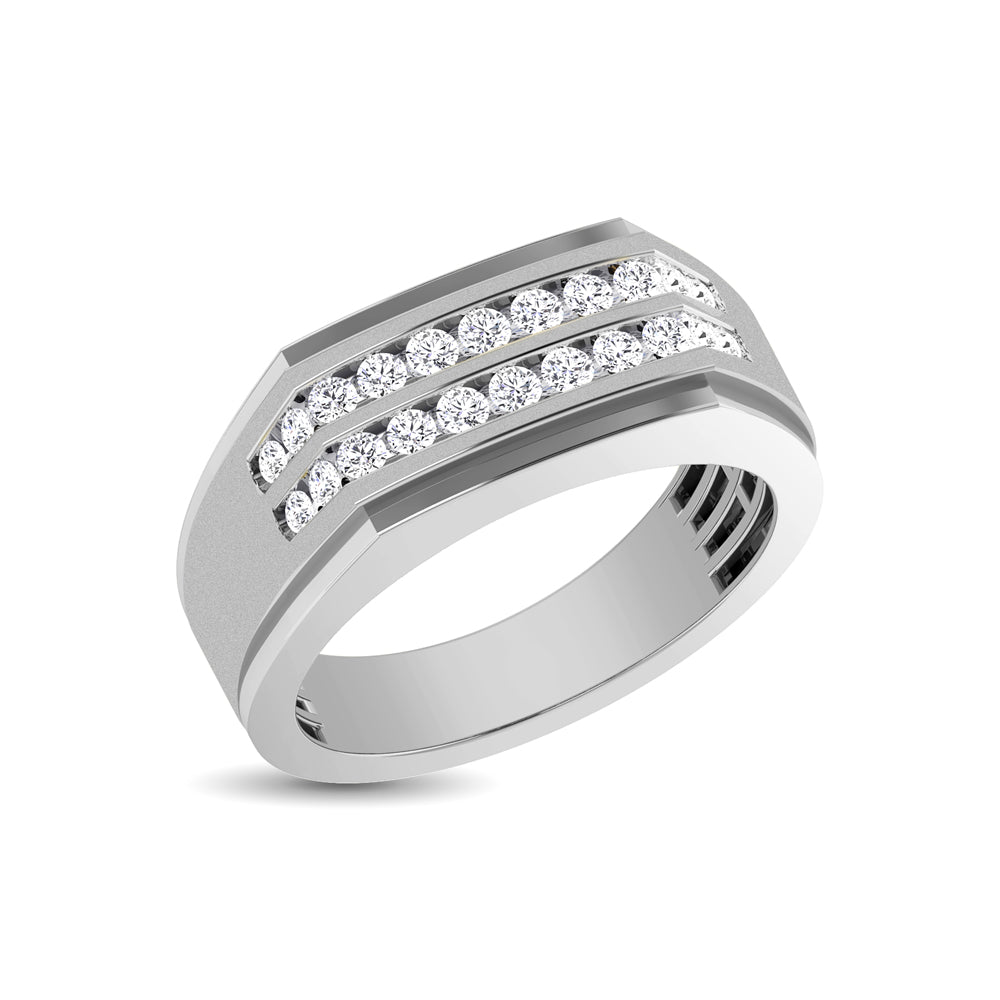 10K White Gold 1/2 Ct.Tw. Diamond Mens Ring