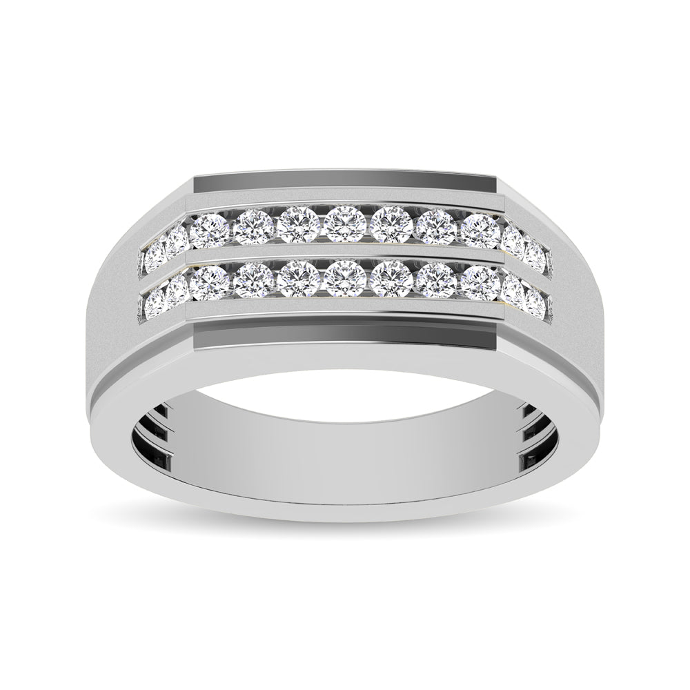 10K White Gold 1/2 Ct.Tw. Diamond Mens Ring