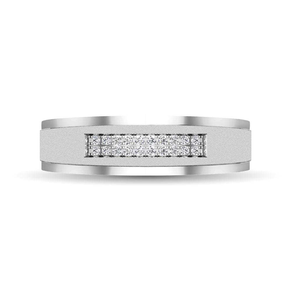 10K White Gold Diamond 1/10 Ct.tw Mens Ring