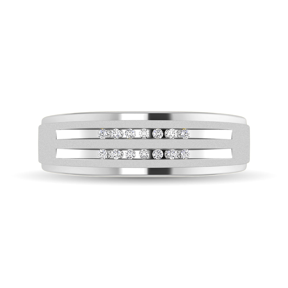 10K White Gold Diamond 1/10 Ct.tw Mens Ring