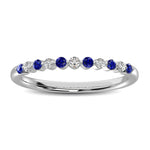 14K White Gold Alternate Diamond 1/4 ct. tw. and Blue Sapphire Ring | Picasso Gold & Diamond