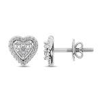 10K White Gold 1/3 Ct.Tw. Diamond Heart Stud Earrings  Picasso Gold & Diamond Jewelry