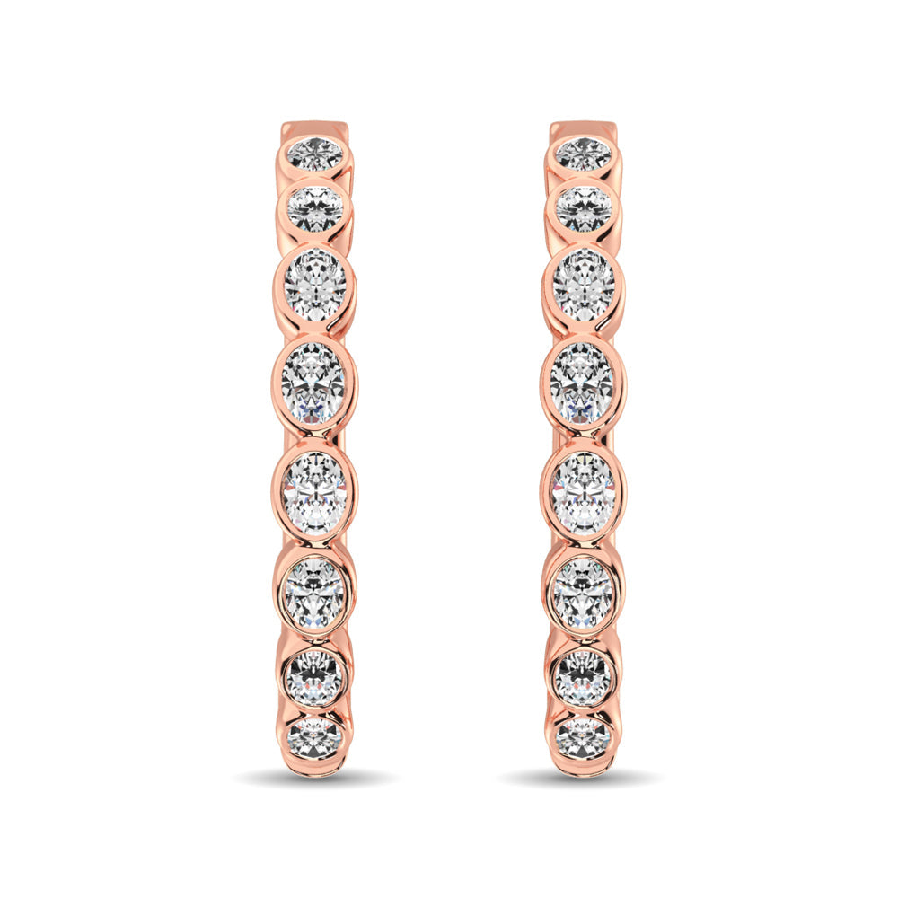 14K Rose Gold 1/3 Ct.Tw. Diamond Hoop Earrings  Picasso Gold & Diamond Jewelry