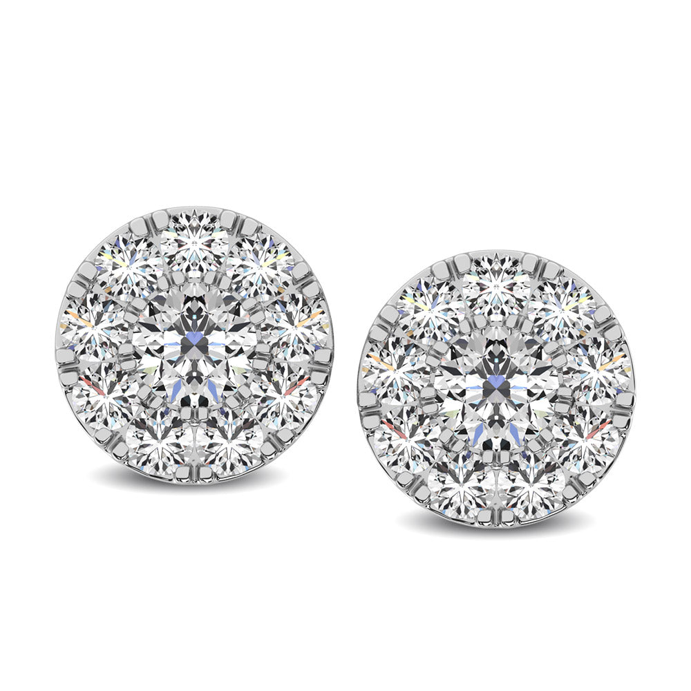 Diamond 1/4 Ct.Tw. Round Frame Stud Earrings  Picasso Gold & Diamond Jewelry
