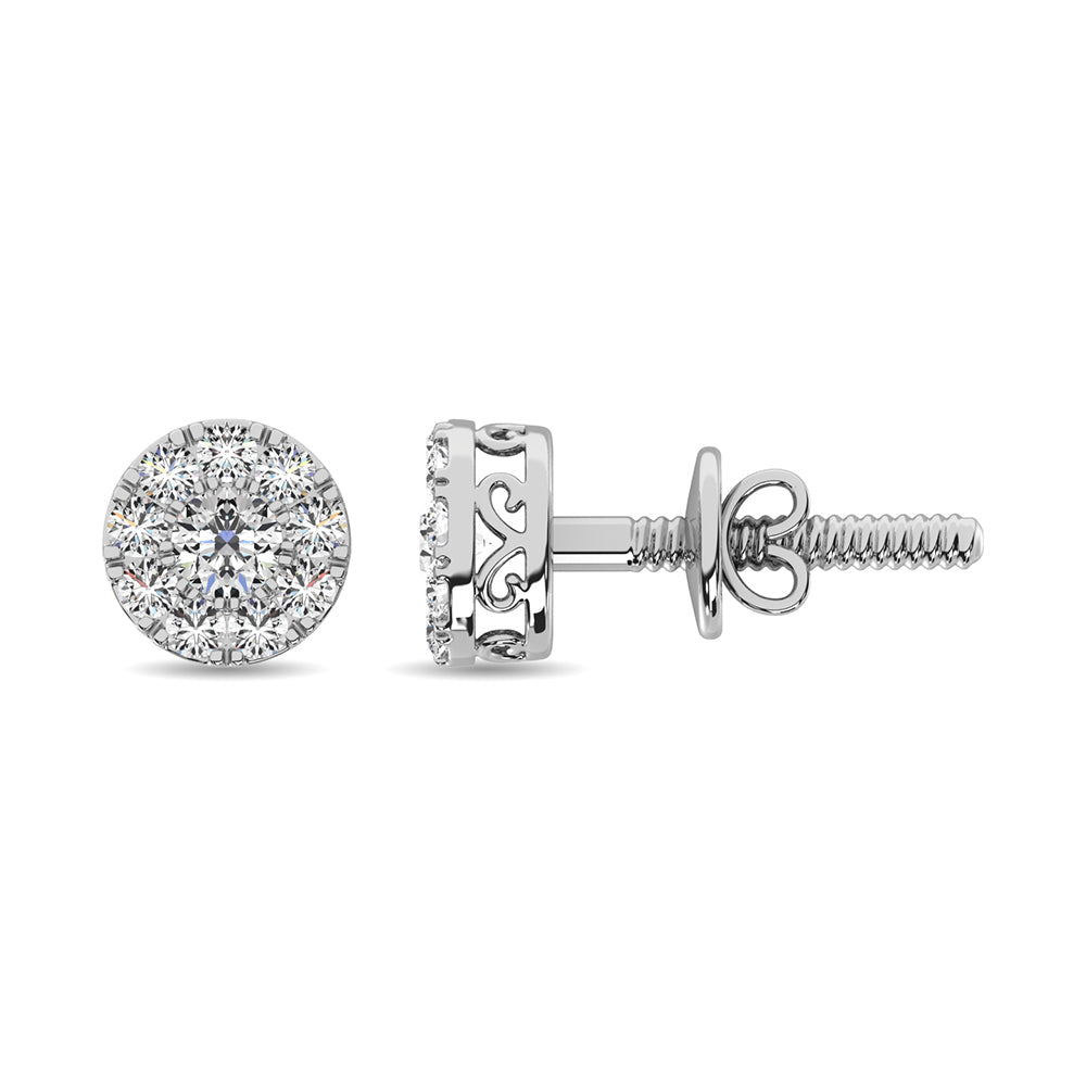Diamond 1/4 Ct.Tw. Round Frame Stud Earrings  Picasso Gold & Diamond Jewelry