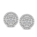 Diamond 1/2 Ct.Tw. Round Double Frame Stud Earrings  Picasso Gold & Diamond Jewelry