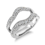 14K White Gold 2/5 Ct.Tw. Diamond Guard Ring with Milgrain Detail  Picasso Gold & Diamond Jewelry
