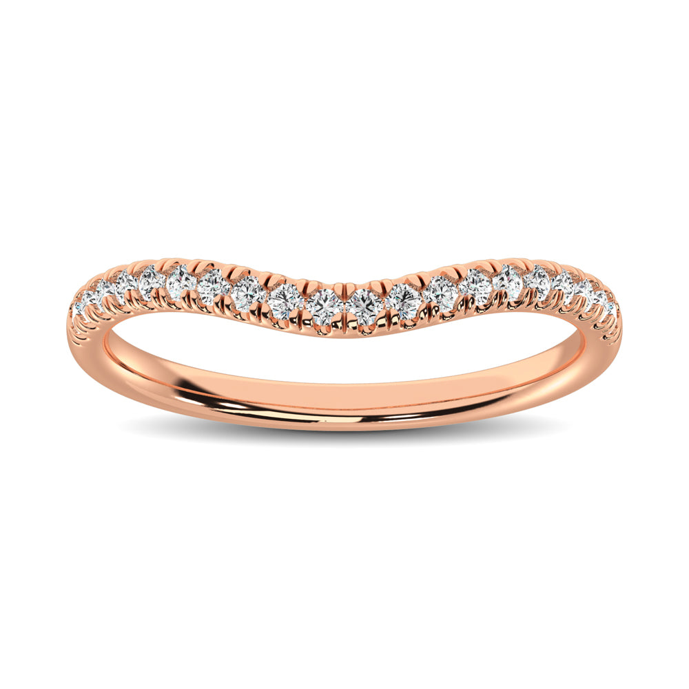 14K Rose Gold 1/6 ct. tw. Contour Band Ring | Picasso Gold & Diamond