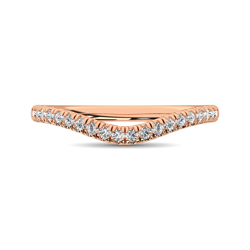 14K Rose Gold 1/6 ct. tw. Contour Band Ring, side profile view showing the band