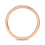 14K Rose Gold 1/6 ct. tw. Contour Band Ring, close-up of the diamond setting