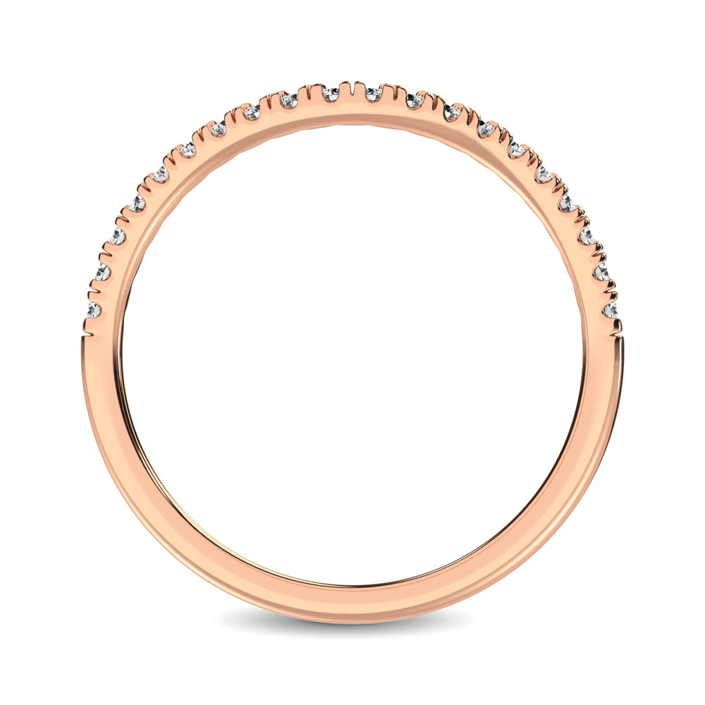 14K Rose Gold 1/6 ct. tw. Contour Band Ring, close-up of the diamond setting