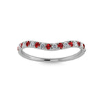 14K White Gold Ruby and Diamond 1/5 ct. tw. Curve Band | Picasso Gold & Diamond