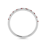 14K White Gold Ruby and Diamond 1/5 ct. tw. Curve Band, close-up of the diamond setting