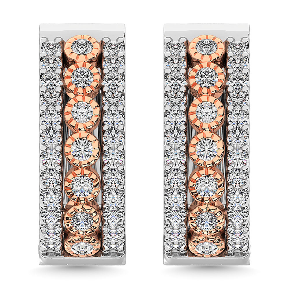 Earrings Diamond 3/8 Ct.Tw. Hoop Earrings in 14K Two Tone Gold Diamond 3/8 Ct.Tw. Hoop Earrings in 14K Two Tone Gold 61797WP