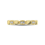 14K Yellow Gold 1/10 ct. tw. Diamond Stackable Band, side profile view showing the band