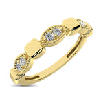 14K Yellow Gold 1/10 ct. tw. Diamond Stackable Band, top view of the diamonds