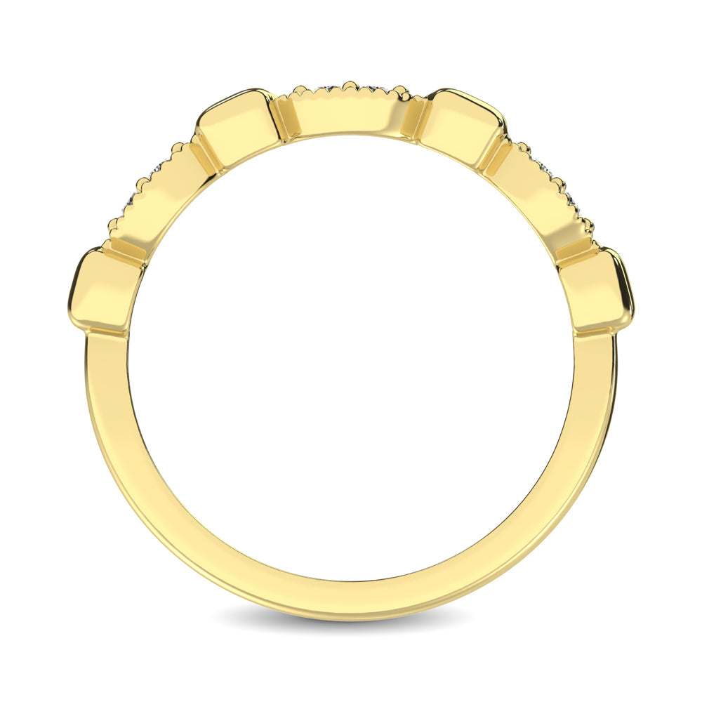 14K Yellow Gold 1/10 ct. tw. Diamond Stackable Band, close-up of the diamond setting
