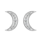 Diamond 1/6 Ct.Tw. Crescent Moon Earrings in 10K White Gold  Picasso Gold & Diamond Jewelry