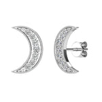 Diamond 1/6 Ct.Tw. Crescent Moon Earrings in 10K White Gold  Picasso Gold & Diamond Jewelry