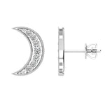 Diamond 1/6 Ct.Tw. Crescent Moon Earrings in 10K White Gold  Picasso Gold & Diamond Jewelry