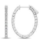 14K White Gold Diamond 9/10 Ct.Tw. In and Out Hoop Earrings  Picasso Gold & Diamond Jewelry