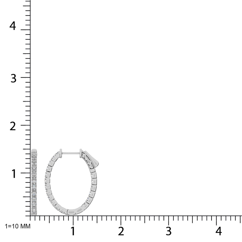 14K White Gold Diamond 9/10 Ct.Tw. In and Out Hoop Earrings  Picasso Gold & Diamond Jewelry