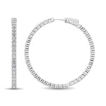 14K White Gold Diamond 2 2/5 Ct.Tw. In and Out Hoop Earrings  Picasso Gold & Diamond Jewelry