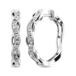 10K White Gold Baguette Diamond 1/5 Ct.Tw. Hoop Earrings  Picasso Gold & Diamond Jewelry