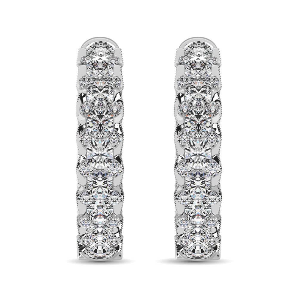 10K White Gold Diamond 1 Ct.Tw. Hoop Earrings  Picasso Gold & Diamond Jewelry