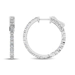 14K White Gold Diamond 1 Ct.Tw. In and Out Hoop Earrings  Picasso Gold & Diamond Jewelry