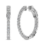 14K White Gold Diamond 1 1/2 Ct.Tw. In and Out Hoop Earrings  Picasso Gold & Diamond Jewelry