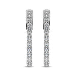 10K White Gold Diamond 1 Ct.Tw. In and Out Hoop Earrings  Picasso Gold & Diamond Jewelry