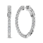 10K White Gold Diamond 2 Ct.Tw. In and Out Hoop Earrings  Picasso Gold & Diamond Jewelry