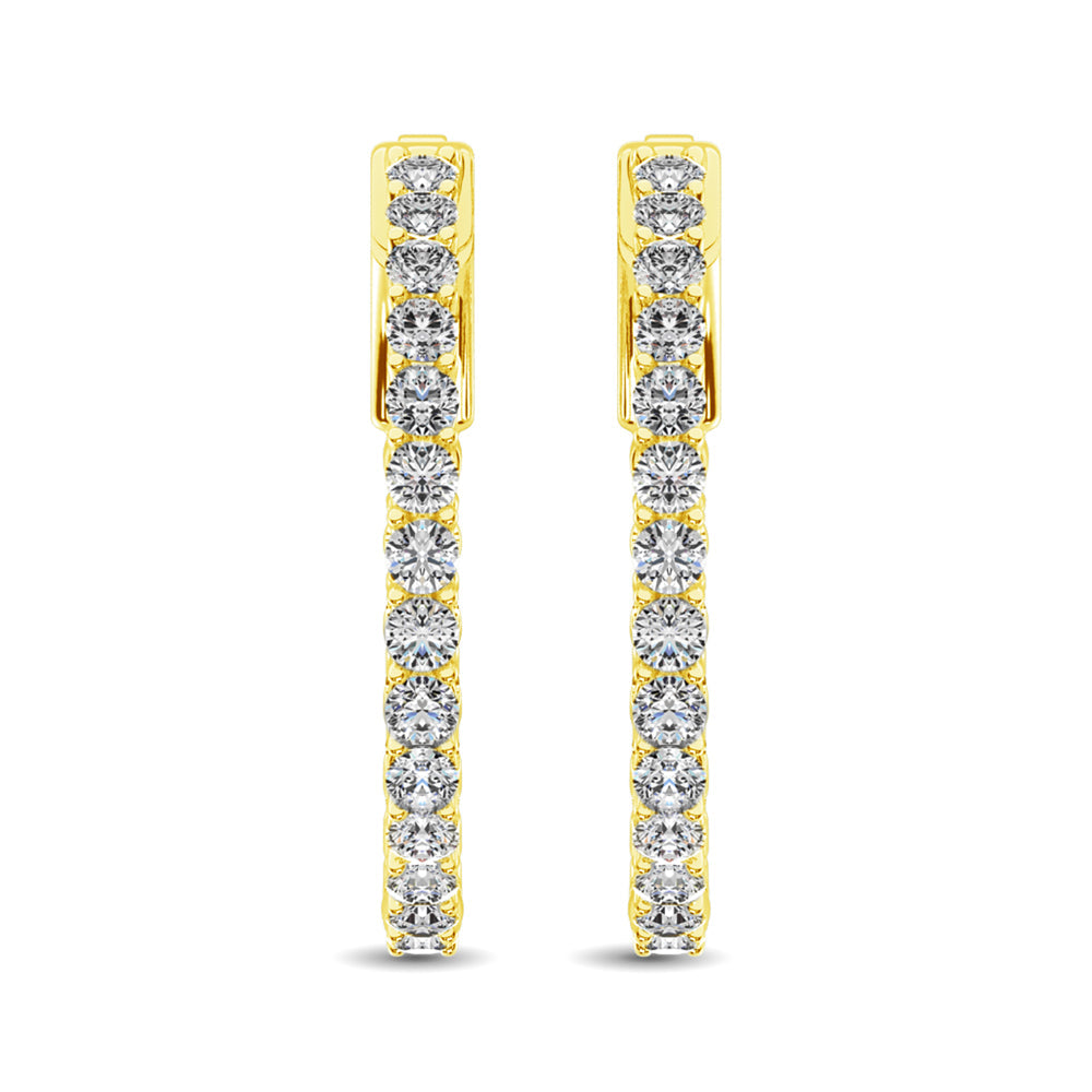 10K Yellow Gold Diamond 2 Ct.Tw. In and Out Hoop Earrings  Picasso Gold & Diamond Jewelry