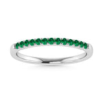 May Birthstone Emerald 1/8 ct. tw. Ladies Band in 10K White Gold | Picasso Gold & Diamond