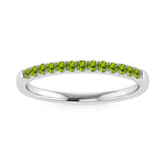 August Birthstone Peridot 1/6 ct. tw. Ladies Band in 10K White Gold | Picasso Gold & Diamond