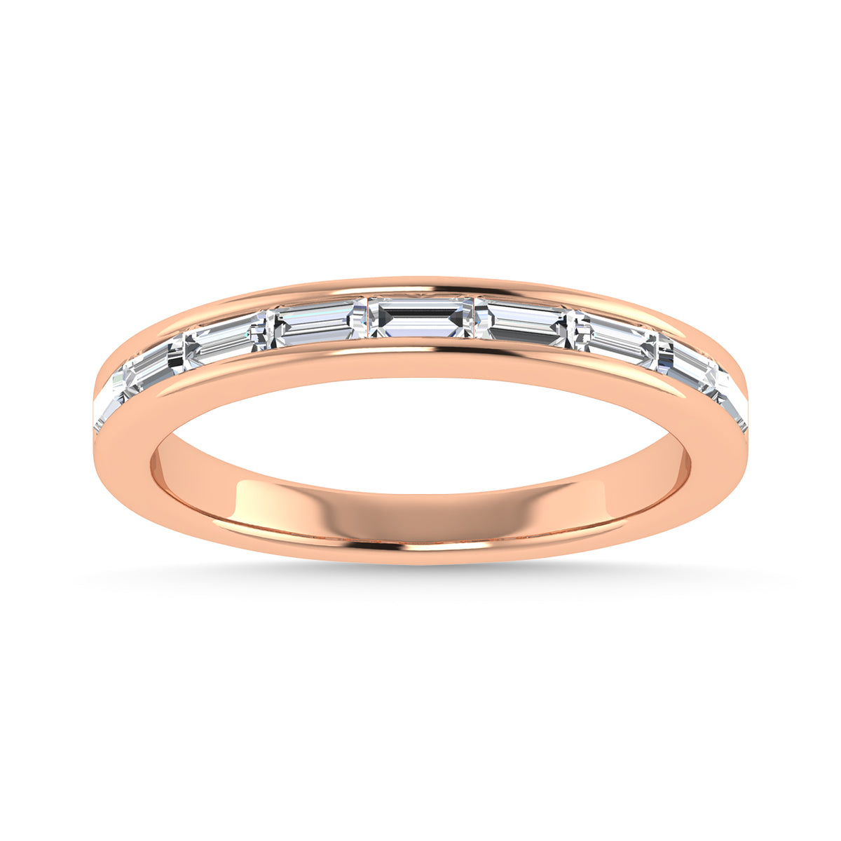 Diamond 3/8 ct. tw. Baguette Cut Anniversary Band in 14K Rose Gold | Picasso Gold & Diamond
